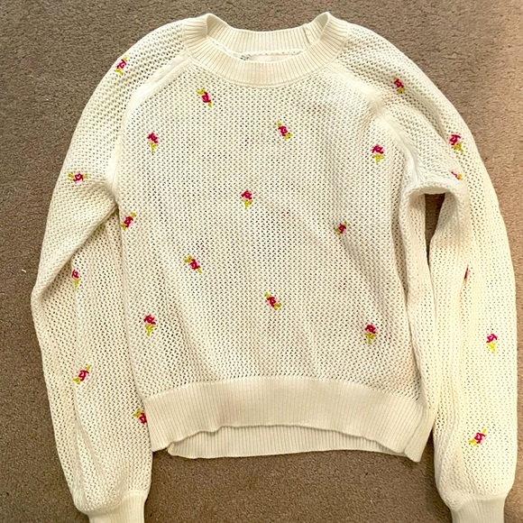 Spiritual Gangster Airy Mesh Embroidered Sweater - SMALL - Picture 1 of 4